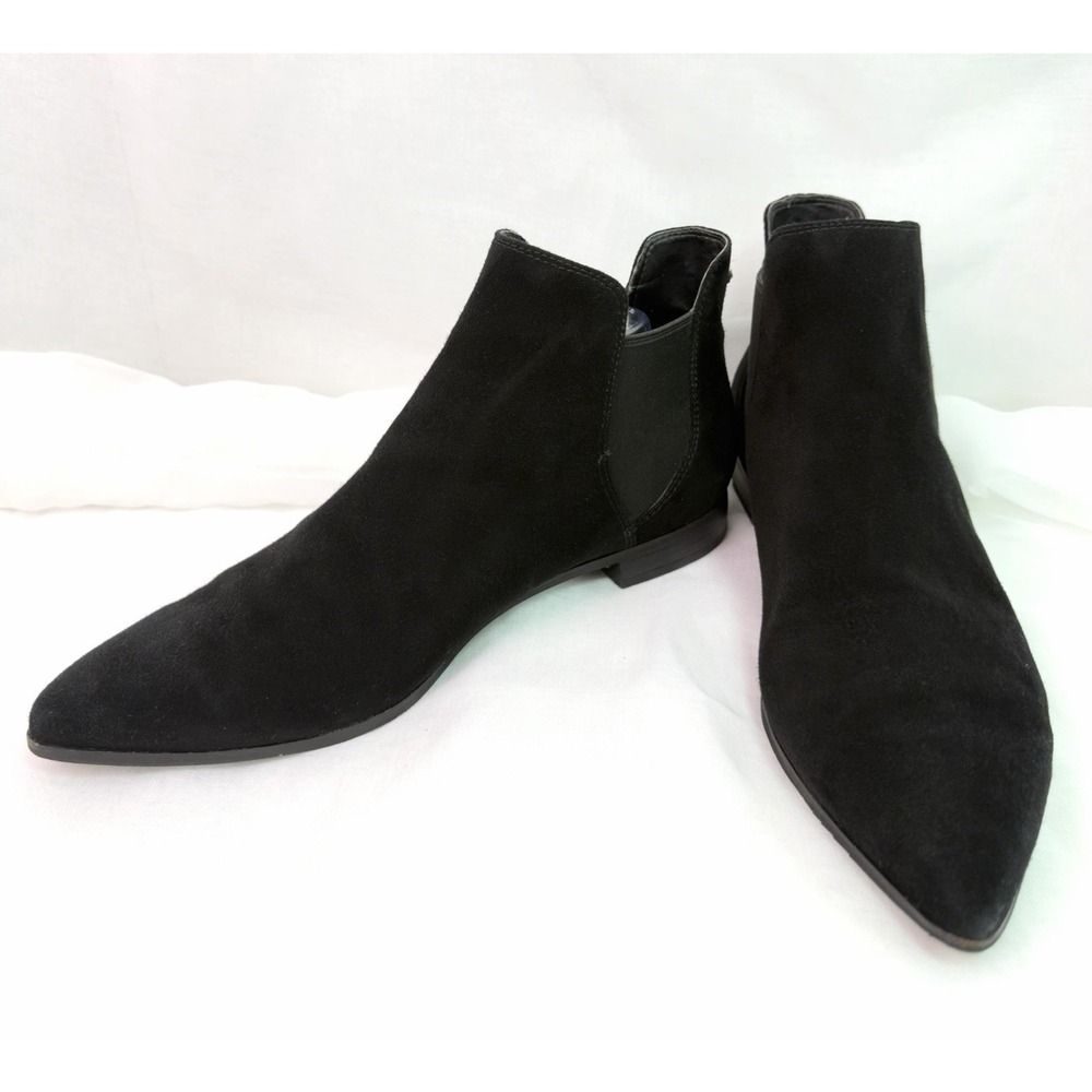 Cole Haan Black Suede Pointed Toe Ankle Booties